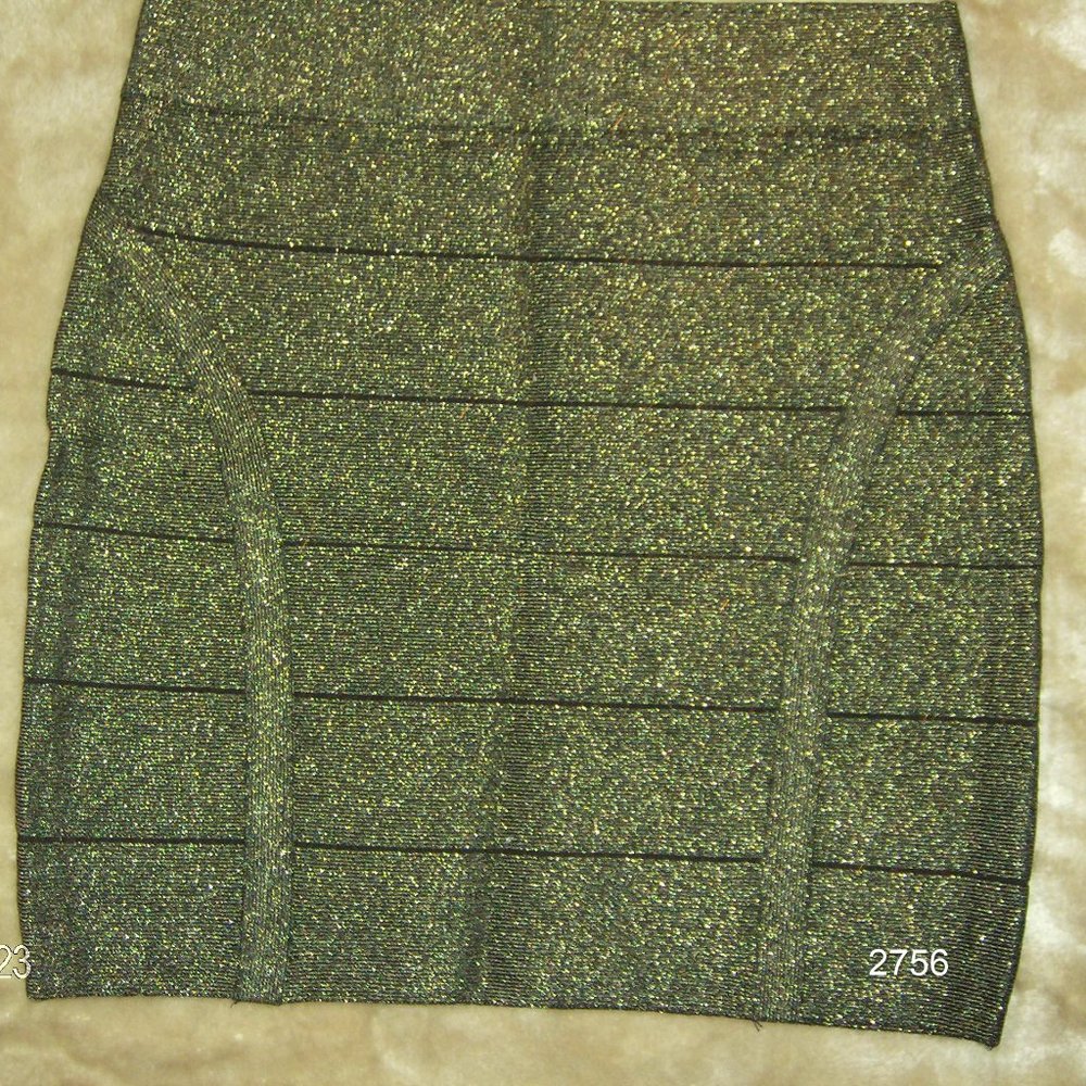 Bodycon Party Skirt Black and Gold